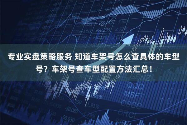 专业实盘策略服务 知道车架号怎么查具体的车型号？车架号查车型配置方法汇总！